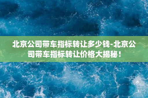 北京公司带车指标转让多少钱-北京公司带车指标转让价格大揭秘！