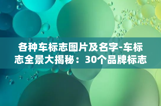 各种车标志图片及名字-车标志全景大揭秘：30个品牌标志及品牌故事详解