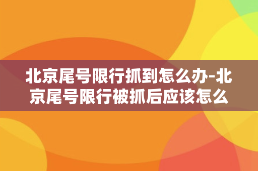 北京尾号限行抓到怎么办-北京尾号限行被抓后应该怎么办？