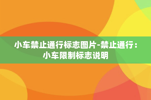 小车禁止通行标志图片-禁止通行：小车限制标志说明