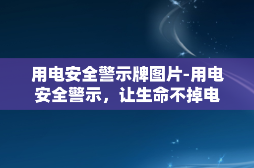 用电安全警示牌图片-用电安全警示，让生命不掉电