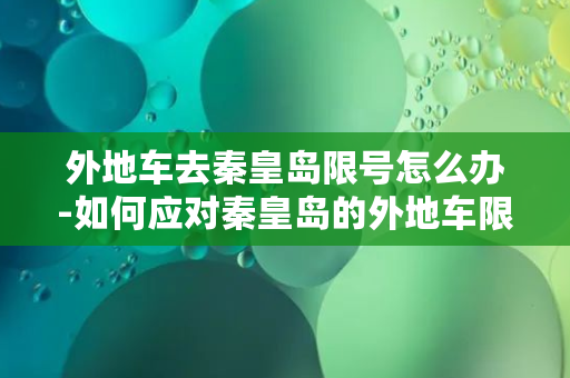 外地车去秦皇岛限号怎么办-如何应对秦皇岛的外地车限号政策？