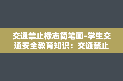 交通禁止标志简笔画-学生交通安全教育知识：交通禁止标志简笔画解析与规范应用技巧