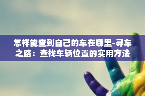 怎样能查到自己的车在哪里-寻车之路：查找车辆位置的实用方法