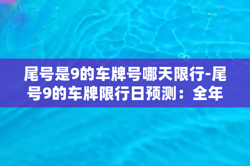 尾号是9的车牌号哪天限行-尾号9的车牌限行日预测：全年限行哪些日期？