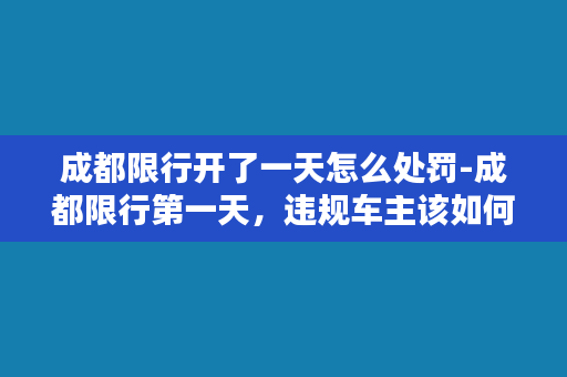 成都限行开了一天怎么处罚-成都限行第一天，违规车主该如何处理？