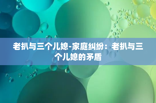 老扒与三个儿媳-家庭纠纷：老扒与三个儿媳的矛盾