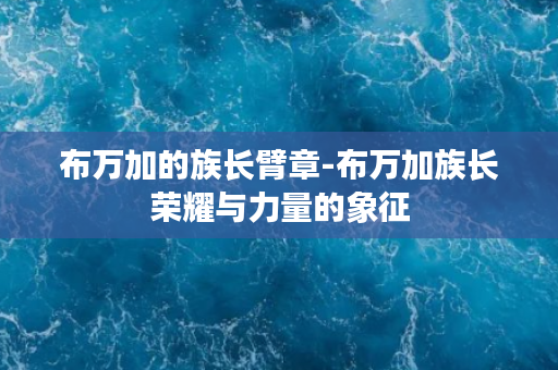 布万加的族长臂章-布万加族长荣耀与力量的象征